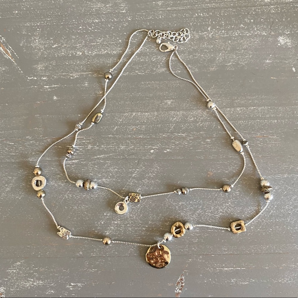 Silver and Gold Plated Wrap Necklace NEW